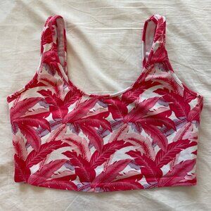 Manners London Api Stretchy Crop in Pink Banana Leaf sz S